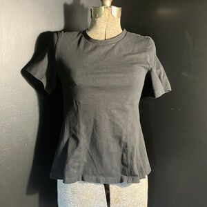 Kappahl Peplum Black Cotton T-shirt / Top Size XS